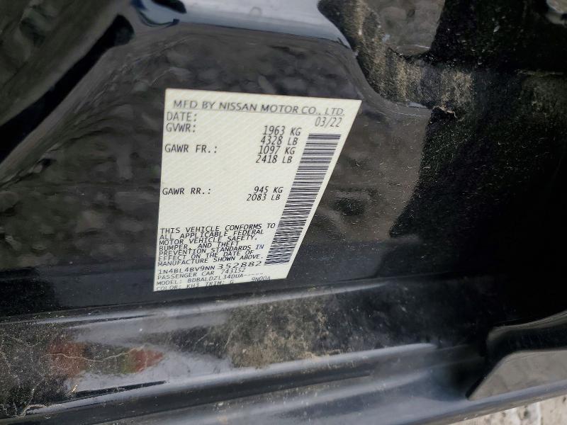 Aukcja sprzedaży 2022 Nissan Altima, vin: 1N4BL4BV9NN352882, numer aukcji: 53063666