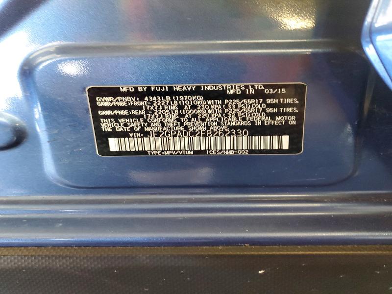 52757496 :رقم المزاد ، JF2GPADC2F8262330 vin ، 2015 Subaru Xv Crosstrek مزاد بيع