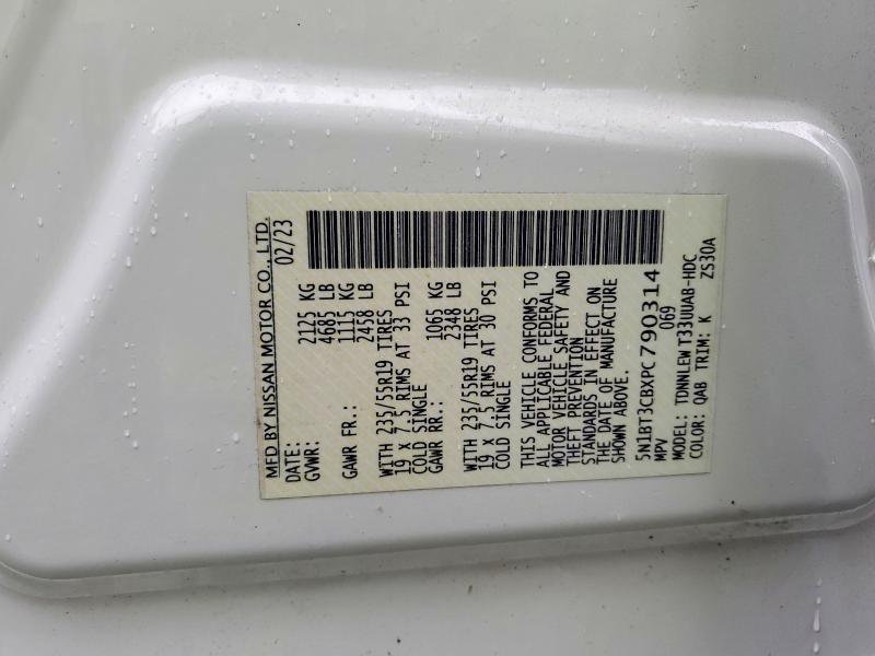 54705026 :رقم المزاد ، 5N1BT3CBXPC790314 vin ، 2023 Nissan Rogue مزاد بيع