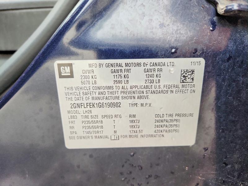 2016 Chevrolet Equinox მანქანა იყიდება აუქციონზე, vin: 2GNFLFEK1G6190902, აუქციონის ნომერი: 52518886