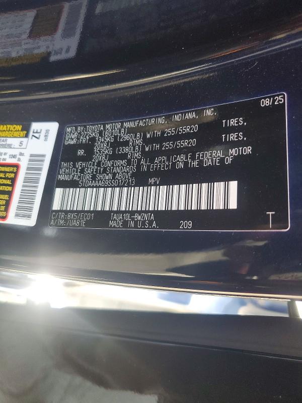 53162086 :رقم المزاد ، 5TDAAAA69SS017213 vin ، 2025 Lexus Tx 350 مزاد بيع