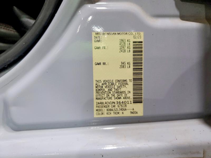 Продажа на аукционе авто 2023 Nissan Altima, vin: 1N4BL4CV1PN364011, номер лота: 54638826