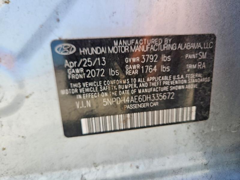 Auction sale of the 2013 Hyundai Elantra, vin: 5NPDH4AE6DH335672, lot number: 55550076