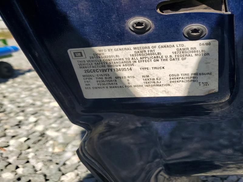 Продаж на аукціоні авто 2000 Chevrolet Silverado, vin: 2GCEC19V7Y1349514, номер лоту: 53766926