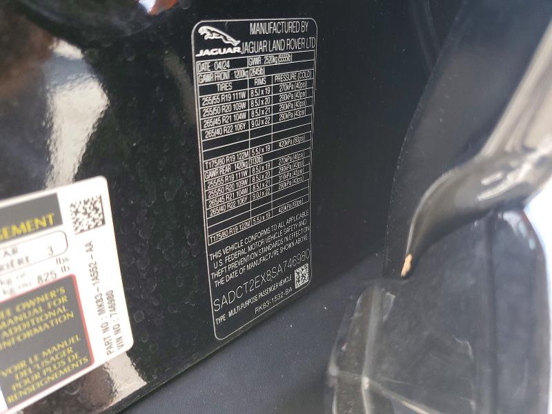 Aukcja sprzedaży 2025 Jaguar F-pace, vin: SADCT2EX8SA746980, numer aukcji: 53064936