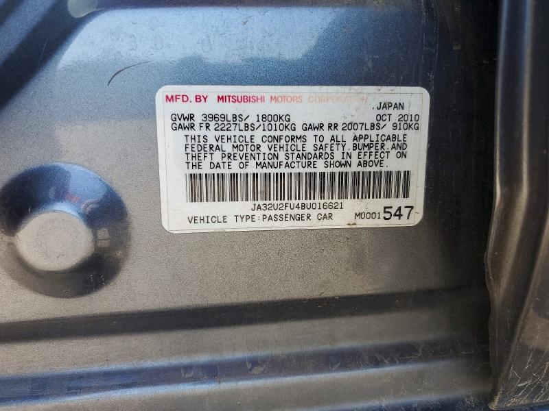 Продаж на аукціоні авто 2011 Mitsubishi Lancer, vin: JA32U2FU4BU016621, номер лоту: 52381636