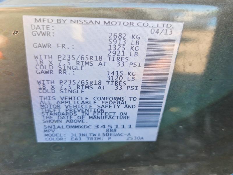 Продажа на аукционе авто 2013 Infiniti Jx35, vin: 5N1AL0MMXDC345111, номер лота: 55011486