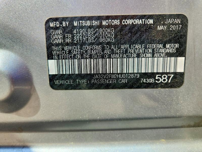 Продаж на аукціоні авто 2017 Mitsubishi Lancer, vin: JA32V2FW2HU012879, номер лоту: 54210786