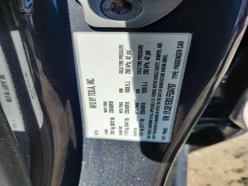 54870246 :رقم المزاد ، 5YJ3E1EB2LF534797 vin ، 2020 Tesla Model 3 مزاد بيع