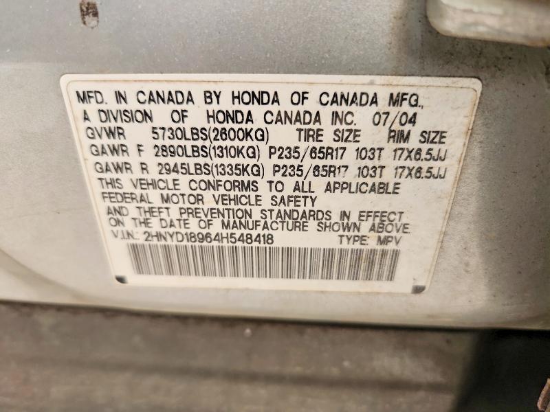 Продажа на аукционе авто 2004 Acura Mdx, vin: 2HNYD18964H548418, номер лота: 52314646