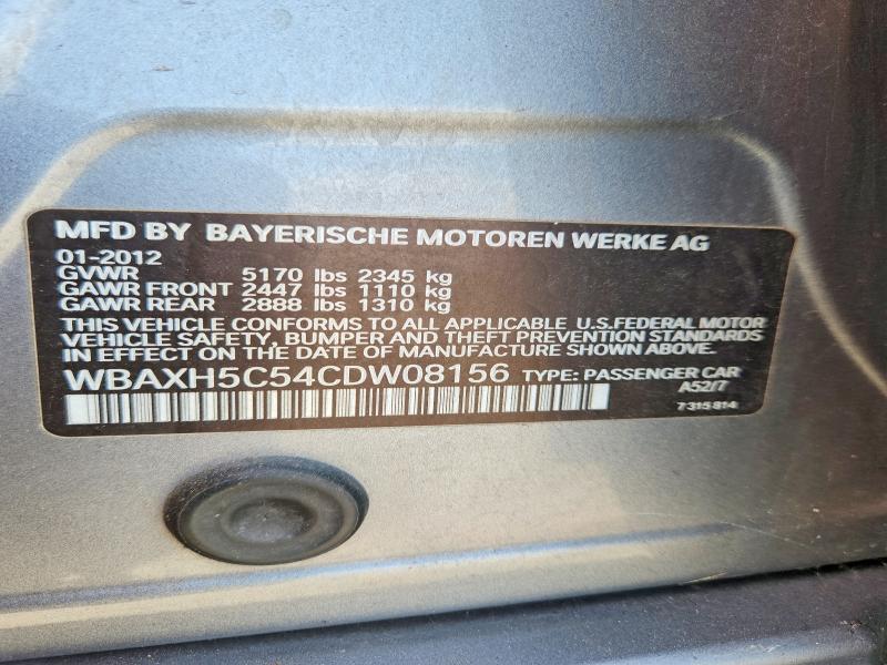 Продаж на аукціоні авто 2012 Bmw 528, vin: WBAXH5C54CDW08156, номер лоту: 55572646