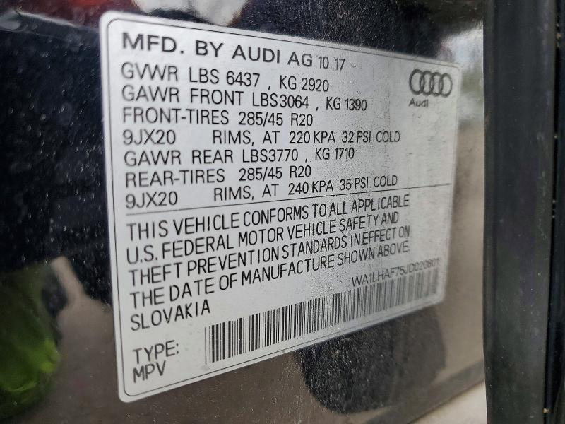 Aukcja sprzedaży 2018 Audi Q7, vin: WA1LHAF75JD020801, numer aukcji: 54488546