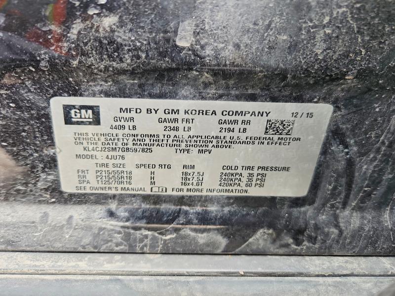 Aukcja sprzedaży 2016 Buick Encore, vin: KL4CJ2SM7GB597825, numer aukcji: 52245976