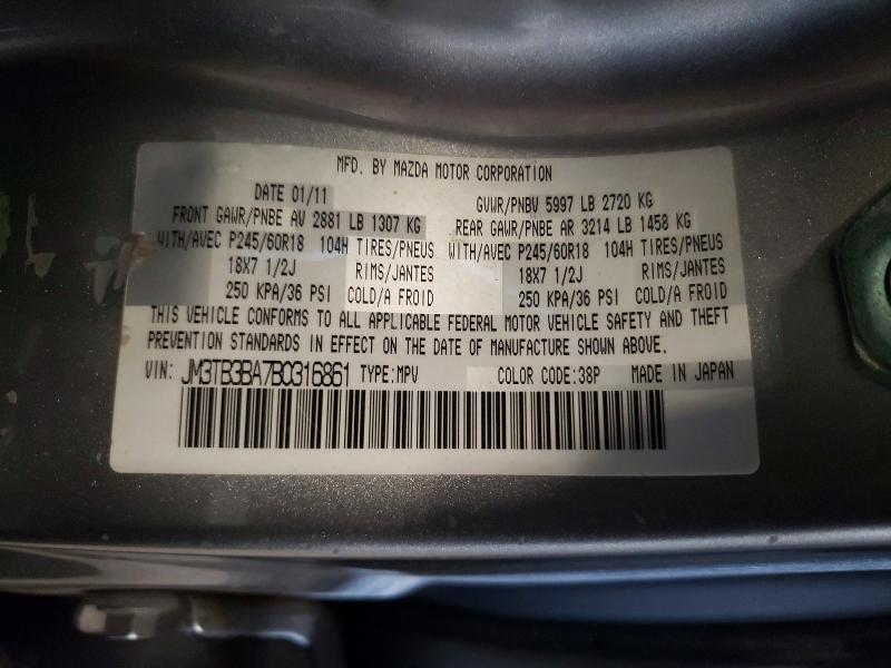 Продаж на аукціоні авто 2011 Mazda Cx-9, vin: JM3TB3BA7B0316861, номер лоту: 54975576