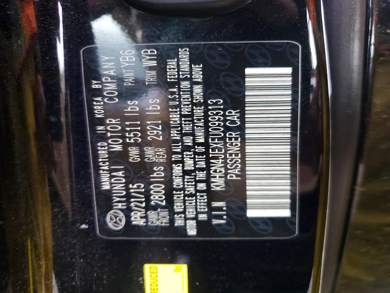 Продажа на аукционе авто 2015 Hyundai Genesis, vin: KMHGN4JEXFU099313, номер лота: 54723416