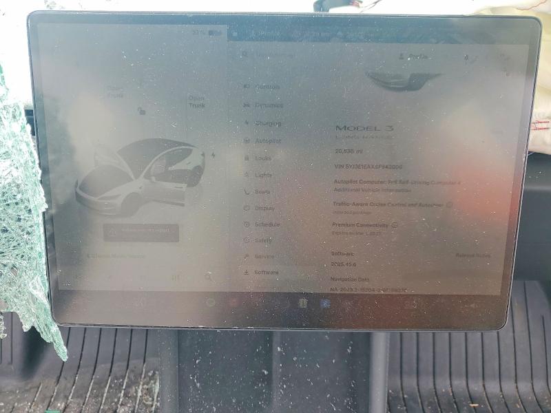 50311056 :رقم المزاد ، 5YJ3E1EAXSF943006 vin ، 2025 Tesla Model 3 مزاد بيع
