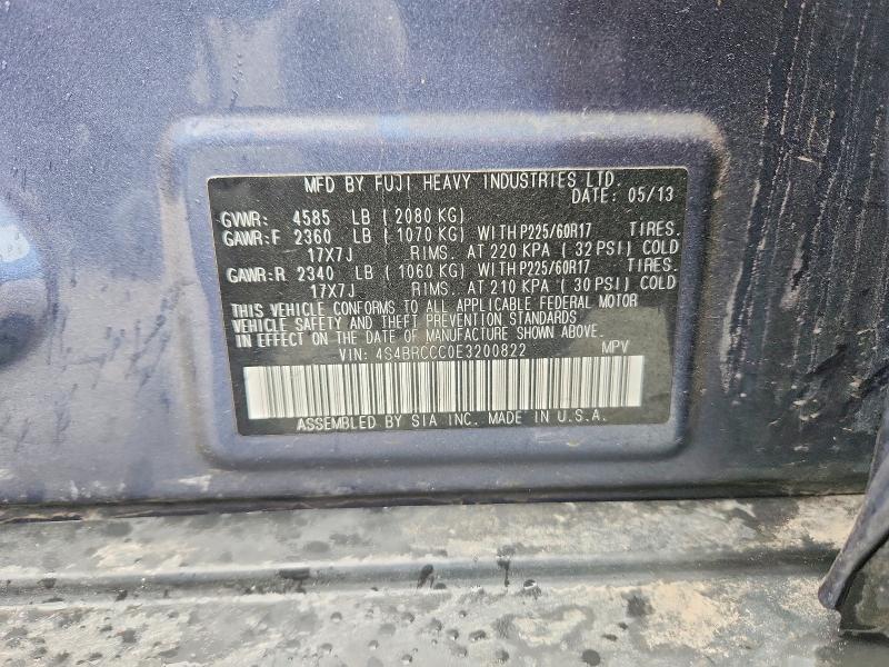 Aukcja sprzedaży 2014 Subaru Outback, vin: 4S4BRCCC0E3200822, numer aukcji: 54958226