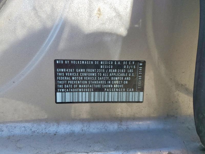 54527096 :رقم المزاد ، 3VWCA7AU6FM506035 vin ، 2015 Volkswagen Golf Sportwagen مزاد بيع