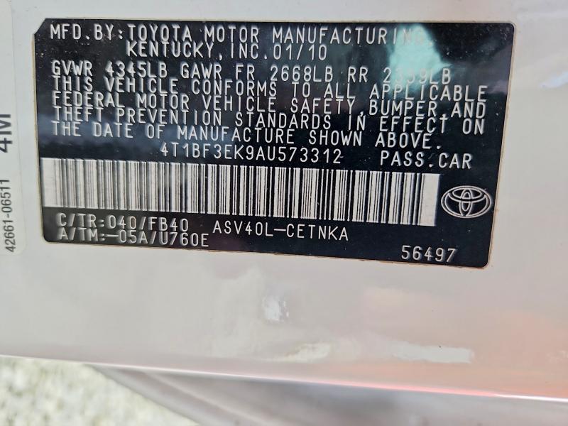 Продаж на аукціоні авто 2010 Toyota Camry, vin: 4T1BF3EK9AU573312, номер лоту: 52727566
