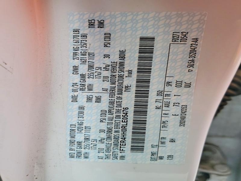 Продажа на аукционе авто 2024 Ford Ranger, vin: 1FTER4HH0RLE05476, номер лота: 53578086