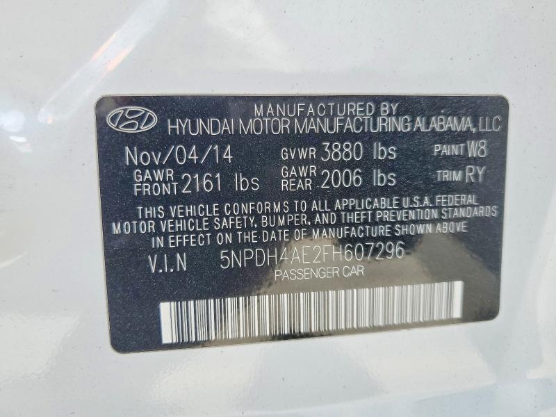 55152456 :رقم المزاد ، 5NPDH4AE2FH607296 vin ، 2015 Hyundai Elantra مزاد بيع
