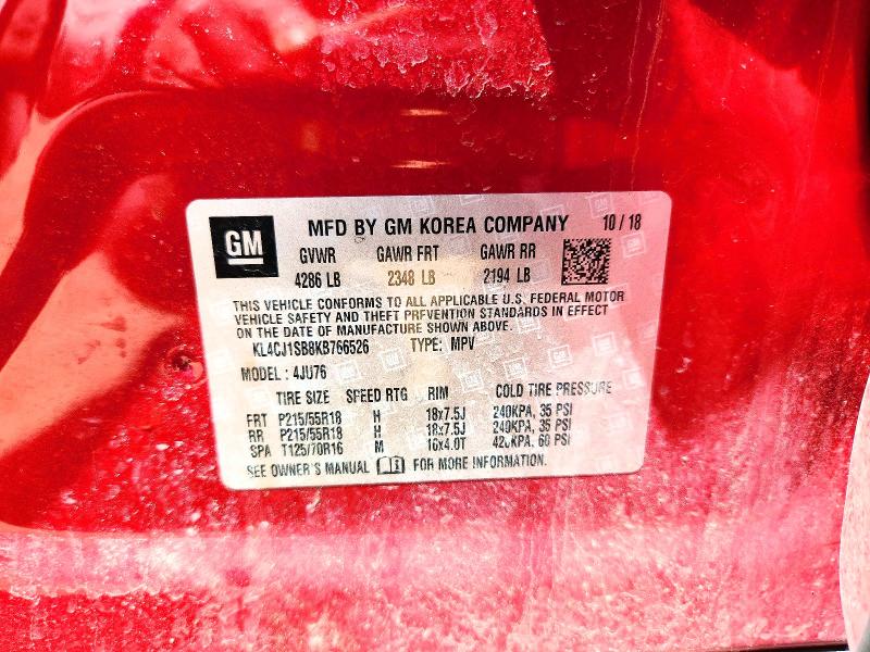 Продажа на аукционе авто 2019 Buick Encore, vin: KL4CJ1SB8KB766526, номер лота: 52492156