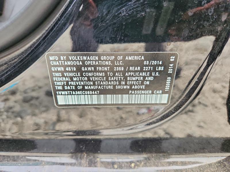 Продаж на аукціоні авто 2014 Volkswagen Passat, vin: 1VWBT7A36EC089447, номер лоту: 52942476