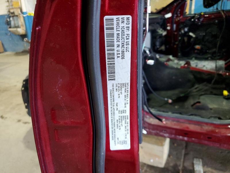 2022 Dodge Durango მანქანა იყიდება აუქციონზე, vin: 1C4SDJCTXNC186936, აუქციონის ნომერი: 52673686