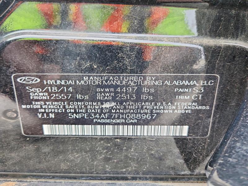 54545086 :رقم المزاد ، 5NPE34AF7FH088967 vin ، 2015 Hyundai Sonata مزاد بيع
