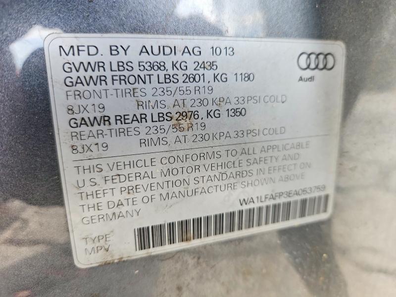 Aukcja sprzedaży 2014 Audi Q5, vin: WA1LFAFP3EA053759, numer aukcji: 52469826