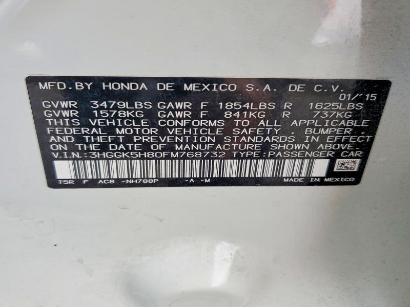 Продажа на аукционе авто 2015 Honda Fit, vin: 3HGGK5H80FM768732, номер лота: 52230436