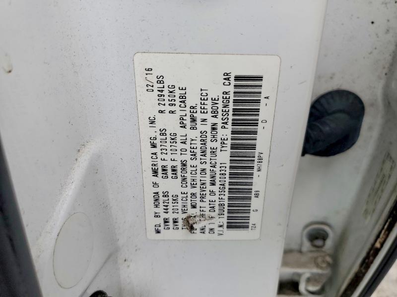 2016 Acura Tlx მანქანა იყიდება აუქციონზე, vin: 19UUB1F35GA008331, აუქციონის ნომერი: 52689146