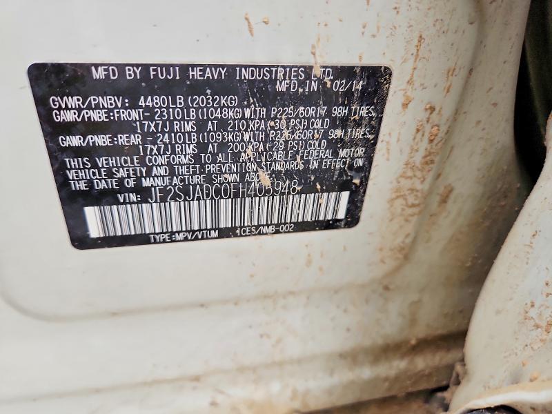 Продажа на аукционе авто 2015 Subaru Forester, vin: JF2SJADC0FH405948, номер лота: 55181886