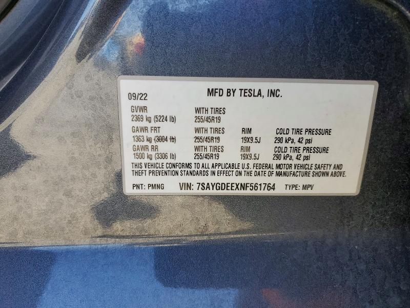 Aukcja sprzedaży 2022 Tesla Model Y, vin: 7SAYGDEEXNF561764, numer aukcji: 54140826