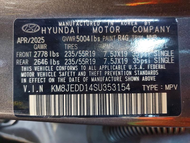 Продажа на аукционе авто 2025 Hyundai Tucson, vin: KM8JEDD14SU353154, номер лота: 54523646