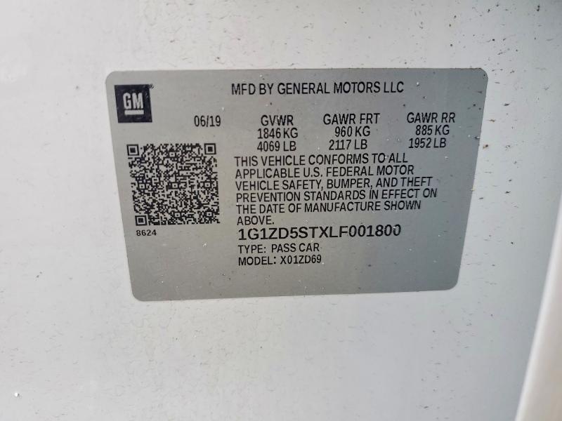 Aukcja sprzedaży 2020 Chevrolet Malibu, vin: 1G1ZD5STXLF001800, numer aukcji: 54388036