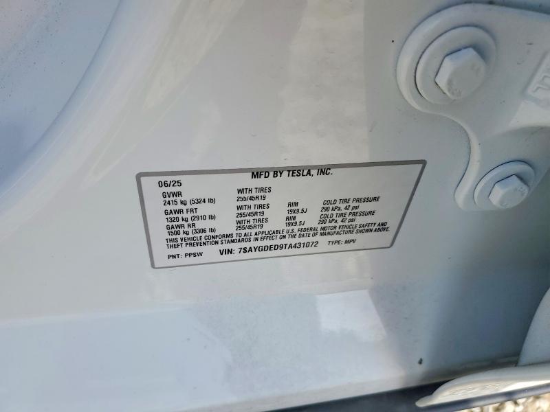 Продажа на аукционе авто 2026 Tesla Model Y, vin: 7SAYGDED9TA431072, номер лота: 48546416