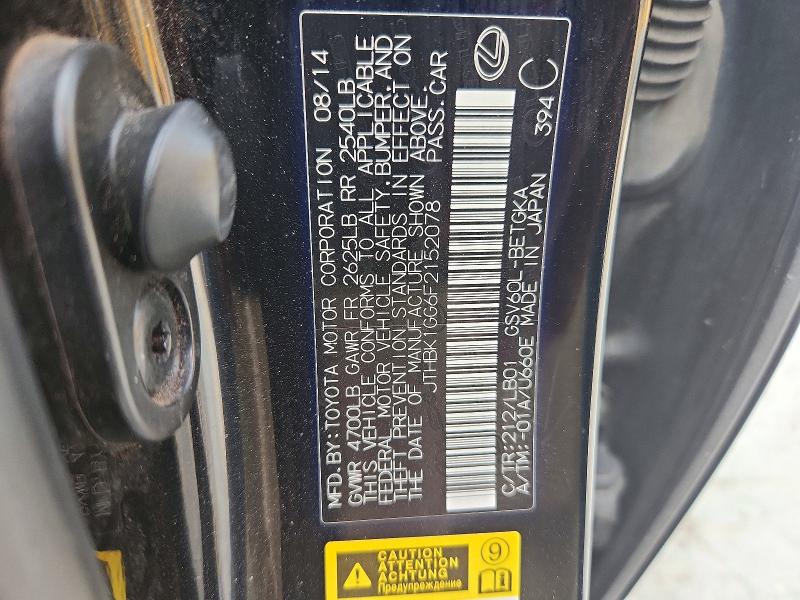 Aukcja sprzedaży 2015 Lexus Es 350, vin: JTHBK1GG6F2152078, numer aukcji: 55551806