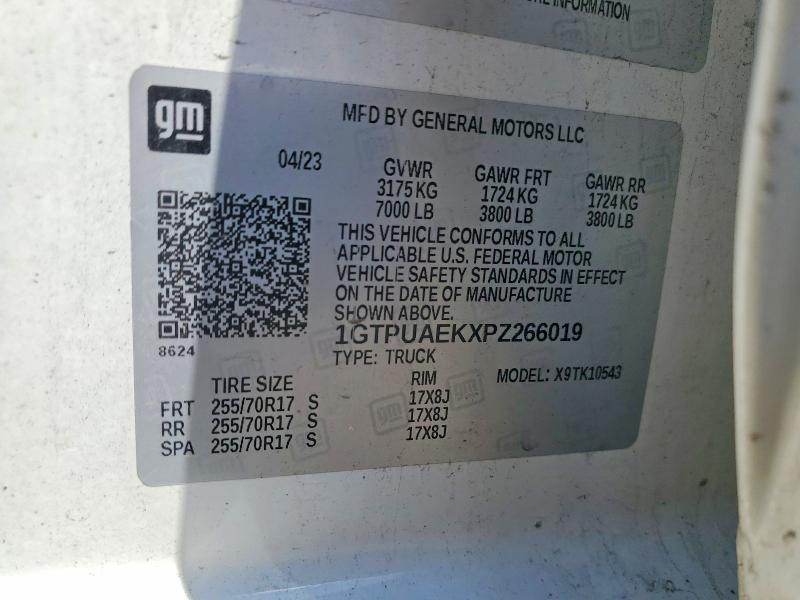 51709266 :رقم المزاد ، 1GTPUAEKXPZ266019 vin ، 2023 Gmc Sierra مزاد بيع