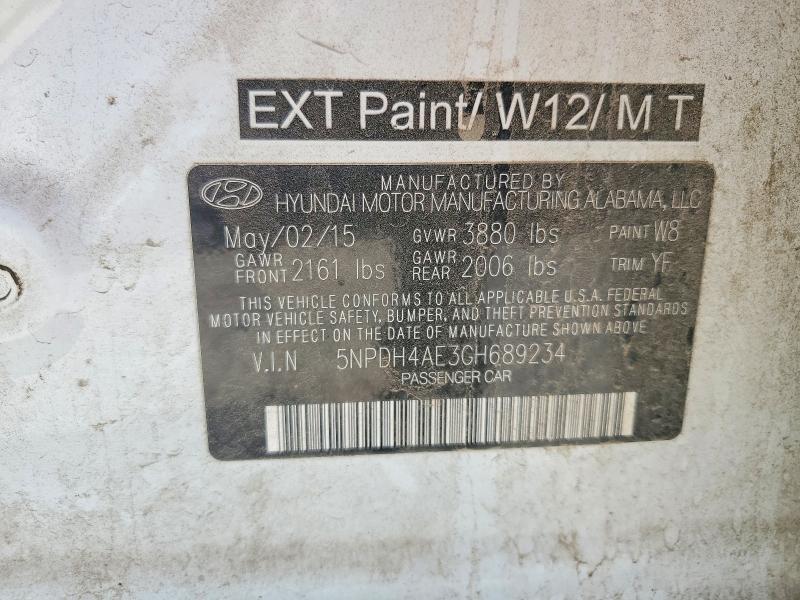Продаж на аукціоні авто 2016 Hyundai Elantra, vin: 5NPDH4AE3GH689234, номер лоту: 53166756