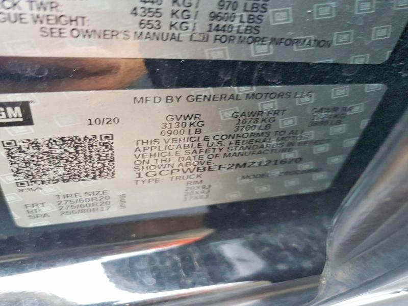 Aukcja sprzedaży 2021 Chevrolet Silverado, vin: 1GCPWBEF2MZ121670, numer aukcji: 55576086