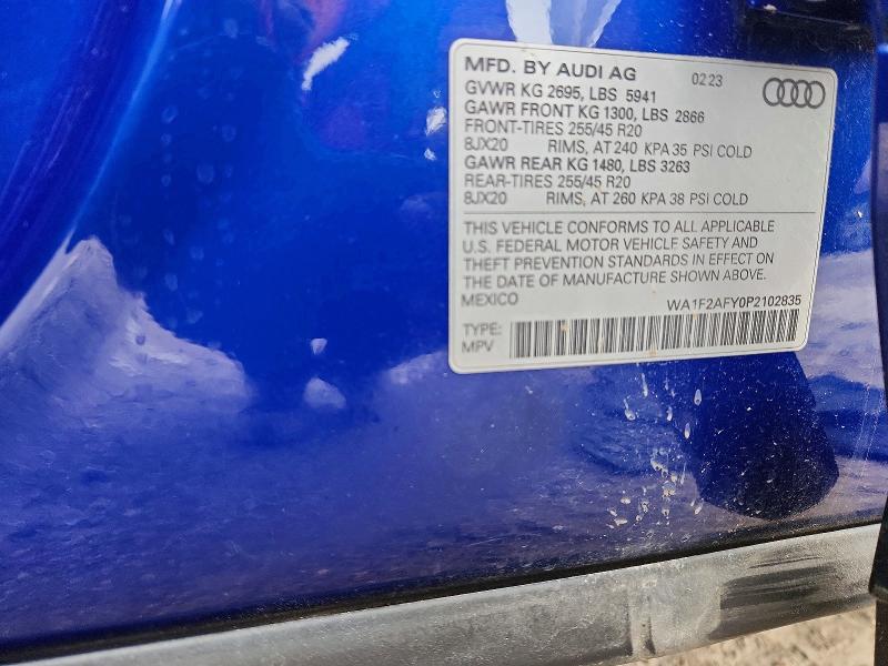 51472086 :رقم المزاد ، WA1F2AFY0P2102835 vin ، 2023 Audi Q5 E مزاد بيع