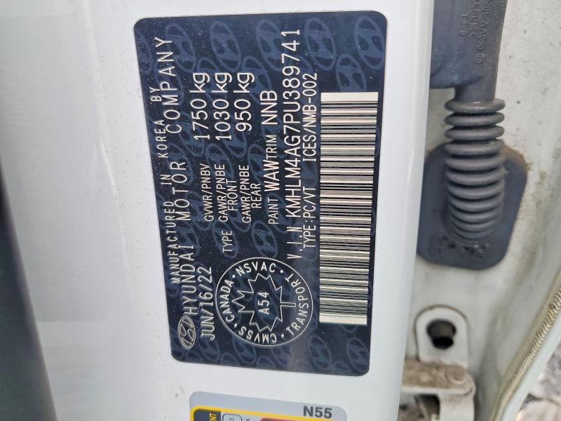 55157166 :رقم المزاد ، KMHLM4AG7PU389741 vin ، 2023 Hyundai Elantra مزاد بيع