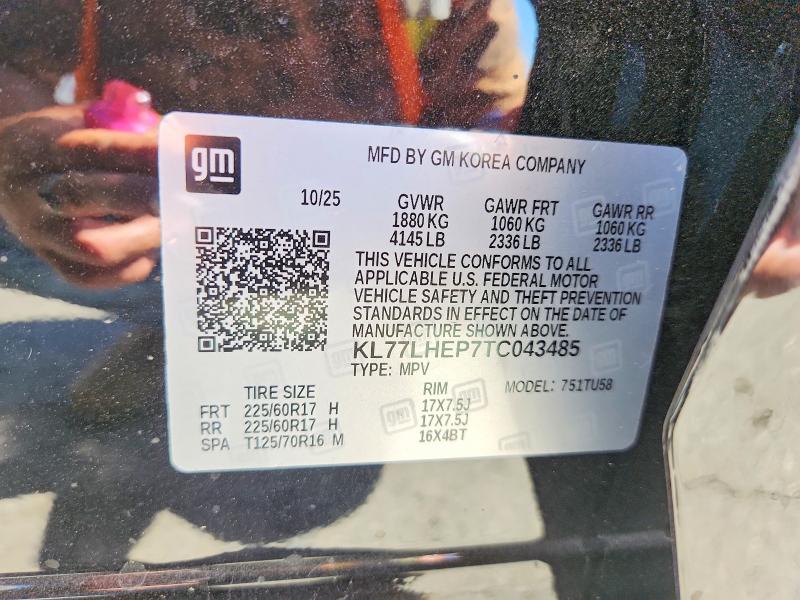 Aukcja sprzedaży 2026 Chevrolet Trax, vin: KL77LHEP7TC043485, numer aukcji: 53778006