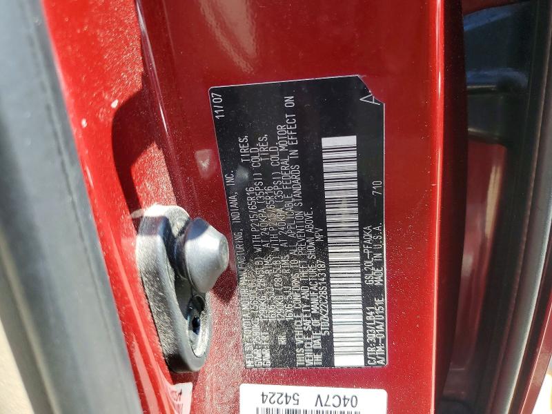 Продаж на аукціоні авто 2008 Toyota Sienna, vin: 5TDZK22C28S143187, номер лоту: 54282696