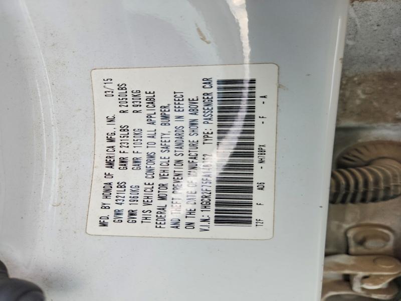 Продажа на аукционе авто 2015 Honda Accord, vin: 1HGCR2F75FA148362, номер лота: 52606806