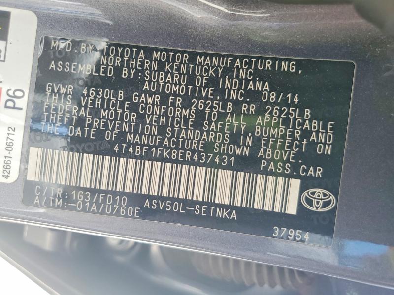 Продаж на аукціоні авто 2014 Toyota Camry, vin: 4T4BF1FK8ER437431, номер лоту: 54682196