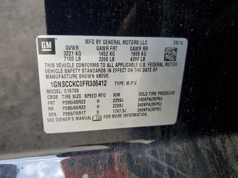Продажа на аукционе авто 2015 Chevrolet Tahoe, vin: 1GNSCCKC0FR306412, номер лота: 53027456