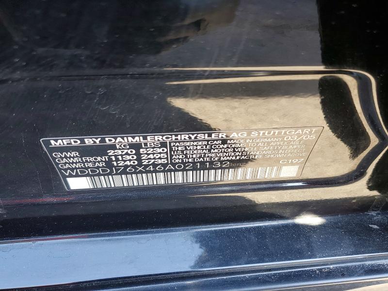 Aukcja sprzedaży 2006 Mercedes-benz Cls, vin: WDDDJ76X46A021132, numer aukcji: 54709446