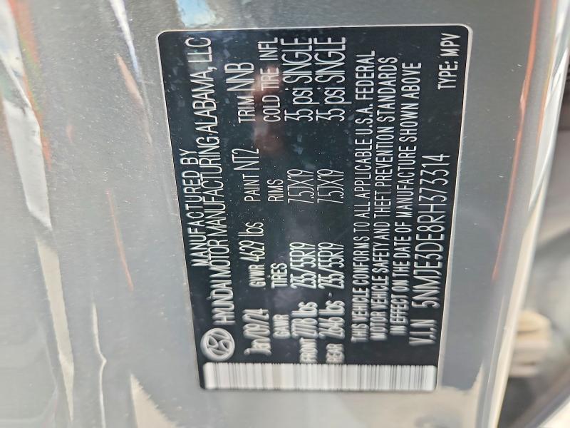 Aukcja sprzedaży 2024 Hyundai Tucson, vin: 5NMJE3DE8RH373314, numer aukcji: 55176466